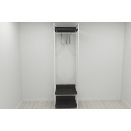 Шкаф Гардероб Уни секция 1 серии Конект Ferrum-decor 220x60x50см Белый металл ДСП Венге Магия 32 мм (SHG017)