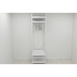 Шкаф Гардероб Уни секция 2 серии Конект Ferrum-decor 220x60x50см Белый металл ДСП Белый 32 мм (SHG078)