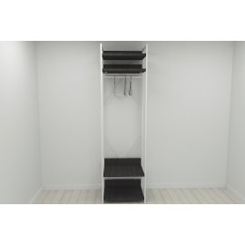Шкаф Гардероб Уни секция 2 серии Конект Ferrum-decor 220x60x50см Белый металл ДСП Венге Магия 32 мм (SHG080)