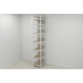 Шкаф Гардероб Уни секция 4 серии Конект Ferrum-decor 220x40x50см Белый металл ДСП Дуб Сонома 32 мм (SHG102)