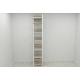 Шкаф Гардероб Уни секция 4 серии Конект Ferrum-decor 220x40x50см Белый металл ДСП Дуб Сонома 32 мм (SHG102)