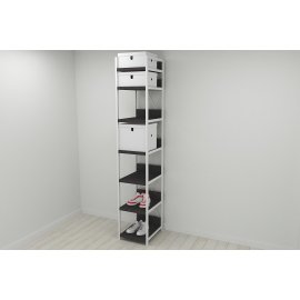 Шкаф Гардероб Уни секция 4 серии Конект Ferrum-decor 220x40x50см Белый металл ДСП Венге Магия 32 мм (SHG101)