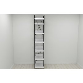 Шкаф Гардероб Уни секция 4 серии Конект Ferrum-decor 220x40x50см Черный металл ДСП Белый 32 мм (SHG085)