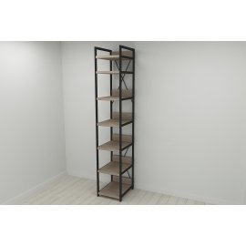 Шкаф Гардероб Уни секция 4 серии Конект Ferrum-decor 220x40x50см Черный металл ДСП Дуб Сонома Трюфель 32 мм (SHG089)