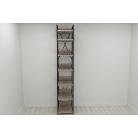 Шкаф Гардероб Уни секция 4 серии Конект Ferrum-decor 220x40x50см Черный металл ДСП Дуб Сонома Трюфель 32 мм (SHG089)