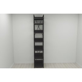 Шкаф Гардероб Уни секция 4 серии Конект Ferrum-decor 220x40x50см Черный металл ДСП Венге Магия 32 мм (SHG087)