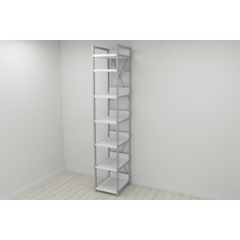 Шкаф Гардероб Уни секция 4 серии Конект Ferrum-decor 220x40x50см Серый металл ДСП Белый 32 мм (SHG092)