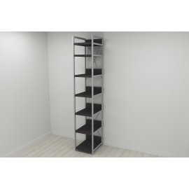 Шкаф Гардероб Уни секция 4 серии Конект Ferrum-decor 220x40x50см Серый металл ДСП Венге Магия 32 мм (SHG094)