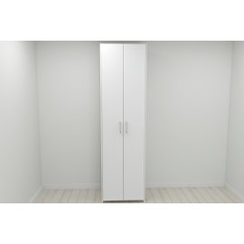 Шкаф Гардероб Уни секция 7 серии Конект Ferrum-decor 220x60x50см Белый металл ДСП Белый 16 мм (SHG120)
