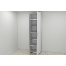 Шкаф Гардероб Уни секция 7 серии Конект Ferrum-decor 220x60x50см Белый металл ДСП Белый 16 мм (SHG120)