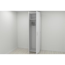 Шкаф Гардероб Уни секция 6 серии Конект Ferrum-decor 220x60x50см Белый металл ДСП Белый 16 мм (SHG141)