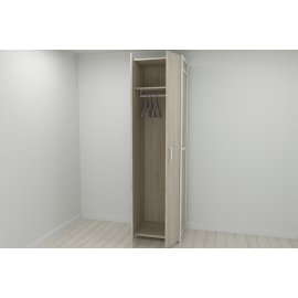 Шкаф Гардероб Уни секция 6 серии Конект Ferrum-decor 220x60x50см Белый металл ДСП Дуб Сонома 16 мм (SHG144)