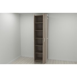 Шкаф Гардероб Уни секция 7 серии Конект Ferrum-decor 220x60x50см Белый металл ДСП Дуб Сонома Трюфель 16 мм (SHG124)