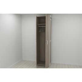 Шкаф Гардероб Уни секция 6 серии Конект Ferrum-decor 220x60x50см Белый металл ДСП Дуб Сонома Трюфель 16 мм (SHG145)