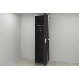 Шкаф Гардероб Уни секция 6 серии Конект Ferrum-decor 220x60x50см Белый металл ДСП Венге Магия 16 мм (SHG143)