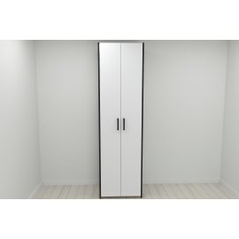 Шкаф Гардероб Уни секция 7 серии Конект Ferrum-decor 220x60x50см Черный металл ДСП Белый 16 мм (SHG106)