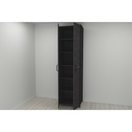 Шкаф Гардероб Уни секция 7 серии Конект Ferrum-decor 220x60x50см Черный металл ДСП Венге Магия 16 мм (SHG108)