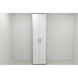 Шкаф Гардероб Уни секция 7 серии Конект Ferrum-decor 220x60x50см Серый металл ДСП Белый 16 мм (SHG113)