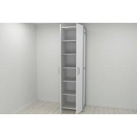 Шкаф Гардероб Уни секция 7 серии Конект Ferrum-decor 220x60x50см Серый металл ДСП Белый 16 мм (SHG113)