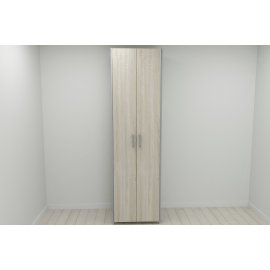 Шкаф Гардероб Уни секция 7 серии Конект Ferrum-decor 220x60x50см Серый металл ДСП Дуб Сонома 16 мм (SHG116)