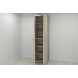 Шкаф Гардероб Уни секция 7 серии Конект Ferrum-decor 220x60x50см Серый металл ДСП Дуб Сонома 16 мм (SHG116)