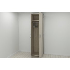 Шкаф Гардероб Уни секция 6 серии Конект Ferrum-decor 220x60x50см Серый металл ДСП Дуб Сонома 16 мм (SHG137)