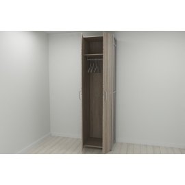 Шкаф Гардероб Уни секция 6 серии Конект Ferrum-decor 220x60x50см Серый металл ДСП Дуб Сонома Трюфель 16 мм (SHG138)