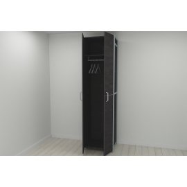 Шкаф Гардероб Уни секция 6 серии Конект Ferrum-decor 220x60x50см Серый металл ДСП Венге Магия 16 мм (SHG136)