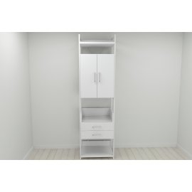 Шкаф Гардероб Уни секция 5 серии Конект Ferrum-decor 220x60x50см Белый металл ДСП Белый 32 мм (SHG036)