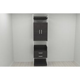 Шкаф Гардероб Уни секция 5 серии Конект Ferrum-decor 220x60x50см Белый металл ДСП Венге Магия 32 мм (SHG038)