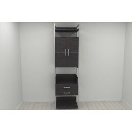 Шкаф Гардероб Уни секция 5 серии Конект Ferrum-decor 220x60x50см Серый металл ДСП Венге Магия 32 мм (SHG031)