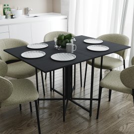 Стіл розкладний трансформер книжка Моріс 3 Ferrum-decor 75x90x50 Чорний метал ДСП Сосна Кембра 16 мм (MORI3002)