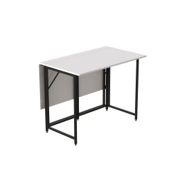 Стол-книжка трансформер Морис 2 Ferrum-decor 750x1000x1100 Черный металл ДСП Белый 16 мм (MORI201)