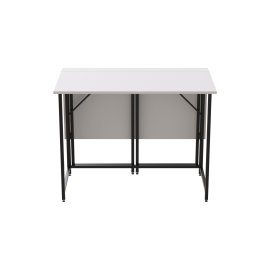 Стол-книжка трансформер Морис 2 Ferrum-decor 750x1000x1100 Черный металл ДСП Белый 16 мм (MORI201)