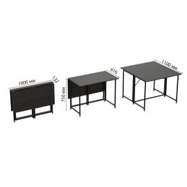 Стол-книжка трансформер Морис 2 Ferrum-decor 750x1000x1100 Черный металл ДСП ассорти (MORI200)