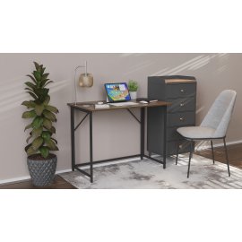 Стол раскладной Морис Ferrum-decor 750x1000x600 Черный металл ДСП Дуб Сонома Трюфель 16 мм (MORI005)