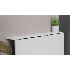 Стол раскладной Морис 900 Ferrum-decor 750x900x500 Черный металл ДСП Белый 16 мм (MORI901)