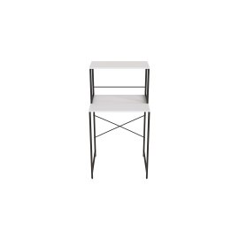 Стеллаж полка Бафрум 402 Ferrum-decor для стиральной машины 133,5x70,5x60,5 Черный металл ДСП Белый 16 мм (BED40206)