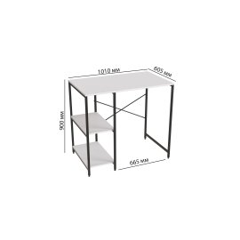 Стеллаж полка Бафрум 405 Ferrum-decor для стиральной машины 90x101x60,5 Черный металл ДСП Белый 16 мм (BED40506)