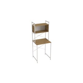 Стеллаж полка Бафрум 403 Ferrum-decor для стиральной машины 178x70,5x60,5 Белый металл ДСП Дуб Артизан 16 мм (BED40315)