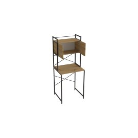 Стеллаж полка Бафрум 404 Ferrum-decor для стиральной машины 178x70,5x60,5 Черный металл ДСП Дуб Артизан 16 мм (BED40407)
