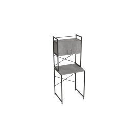 Стеллаж полка Бафрум 404 Ferrum-decor для стиральной машины 178x70,5x60,5 Черный металл ДСП Бетон 16 мм (BED40400)