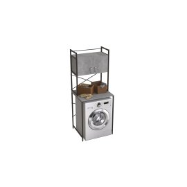 Стеллаж полка Бафрум 404 Ferrum-decor для стиральной машины 178x70,5x60,5 Черный металл ДСП Бетон 16 мм (BED40400)
