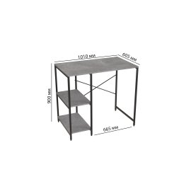 Стеллаж полка Бафрум 405 Ferrum-decor для стиральной машины 90x101x60,5 Черный металл ДСП Бетон 16 мм (BED40500)