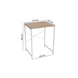 Стелаж полку Бафрум 401 Ferrum-decor для пральної машини 90x70,5x60,5 Білий метал ДСП Дуб Сан-Марино 16 мм (BED40113)