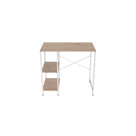 Стеллаж полка Бафрум 405 Ferrum-decor для стиральной машины 90x101x60,5 Белый металл ДСП Дуб Сан-Марино 16 мм (BED40513)