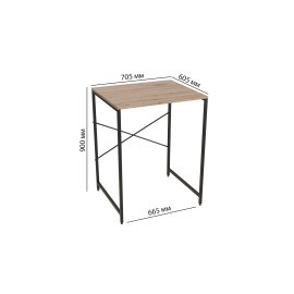 Стелаж полку Бафрум 401 Ferrum-decor для пральної машини 90x70,5x60,5 Чорний метал ДСП Дуб Сан-Марино 16 мм (BED40105)