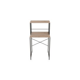 Стеллаж полка Бафрум 402 Ferrum-decor для стиральной машины 133,5x70,5x60,5 Черный металл ДСП Дуб Сан-Марино 16 мм (BED40205)