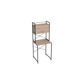 Стеллаж полка Бафрум 404 Ferrum-decor для стиральной машины 178x70,5x60,5 Черный металл ДСП Дуб Сан-Марино 16 мм (BED40405)