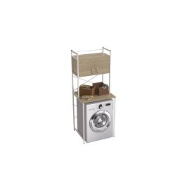 Стеллаж полка Бафрум 404 Ferrum-decor для стиральной машины 178x70,5x60,5 Белый металл ДСП Дуб Сонома 16 мм (BED40411)